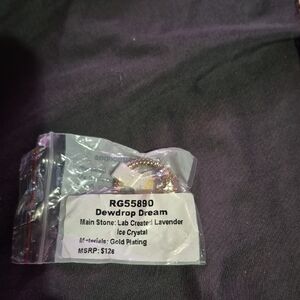 Dewdrop Dream Lavender Ice Crystal Gold-Plated Ring